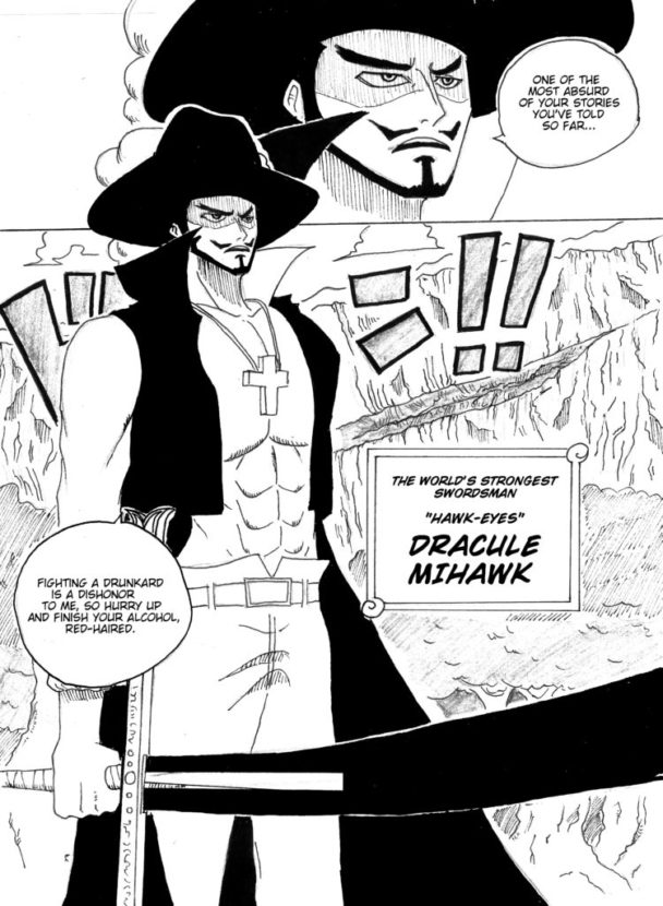 MIHAWK vs SHANKS! Full length hand drawn chapter! - One Piece