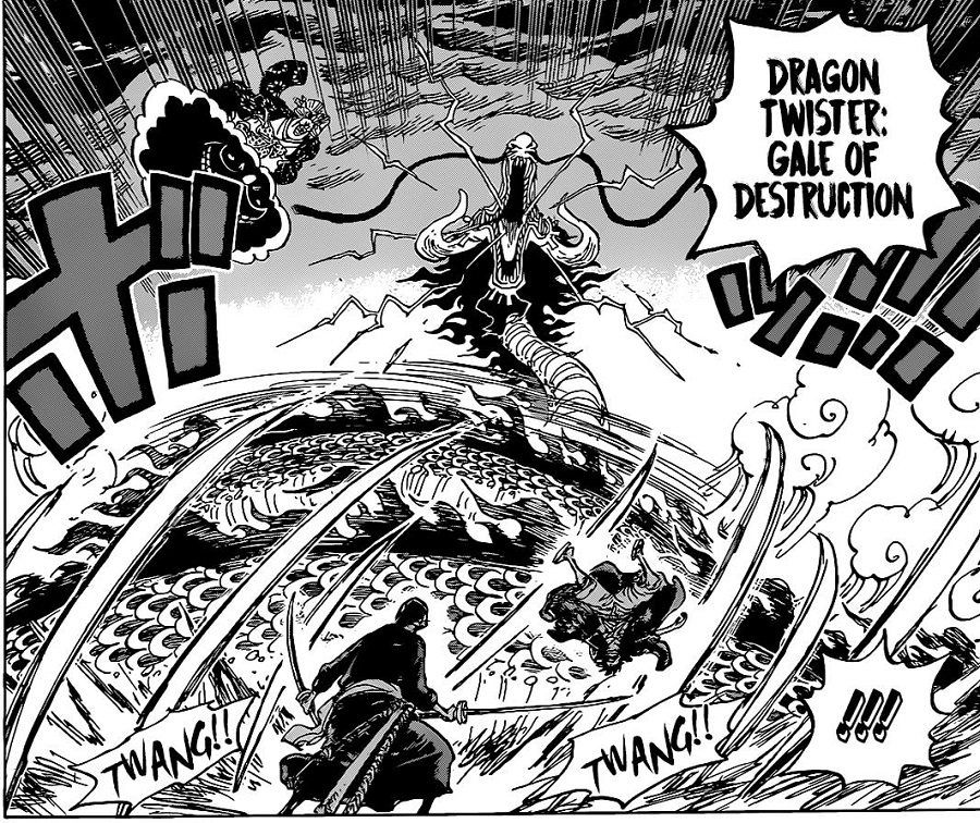 Feral 🎄 on X: So when Zoro hits the end of the line and makes one last  ditch attack to get Kaido away from Luffy, awakening his conquerors, we are  shown a