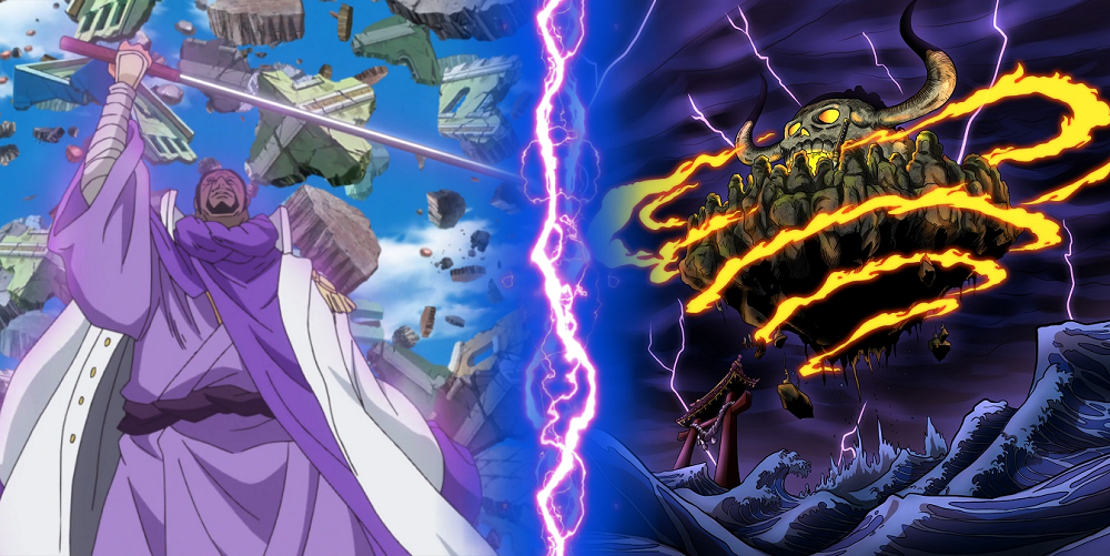 Shiki's Fuwa Fuwa vs Fujitora's Zushi Zushi - One Piece