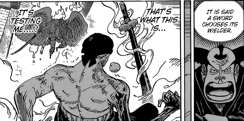 CJ🌓 on X: Enma intentionally forced Zoro to his limit so he can unleash  his Conquerors Haki sooner. Enma basically TRAINED Zoro, he isn't relient  on this sword to use coc, that's