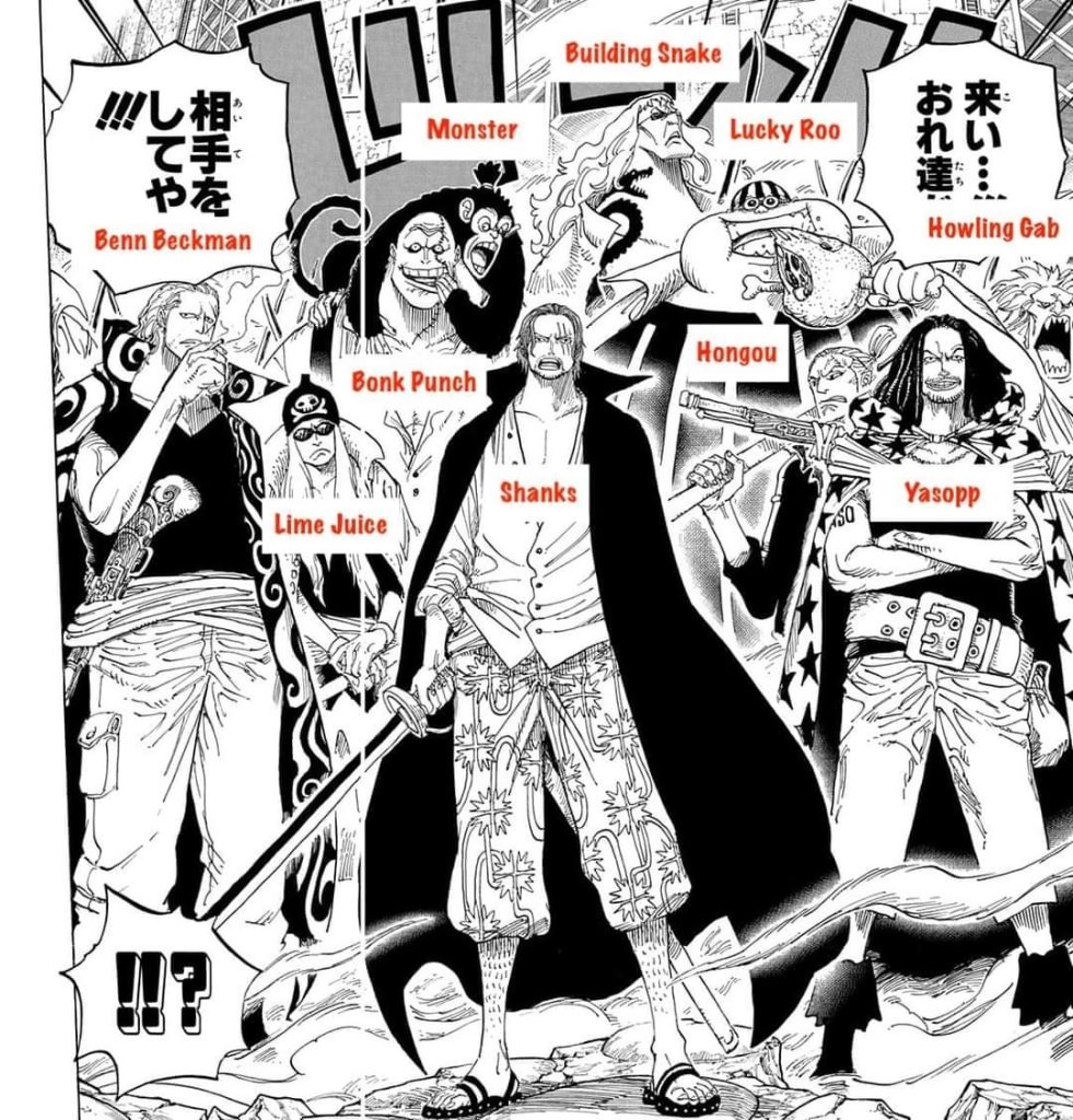 The Names of the Red Hair Pirates Members Revealed One Piece