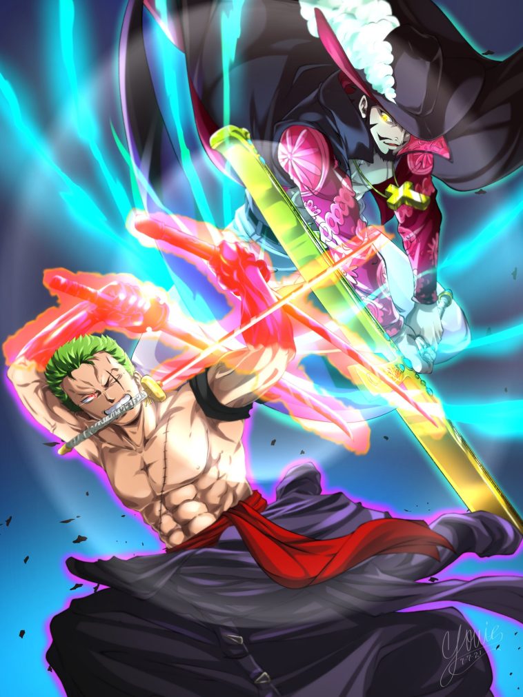 Chapter 1033 definitely proves that Mihawk has Advanced Conqueror’s