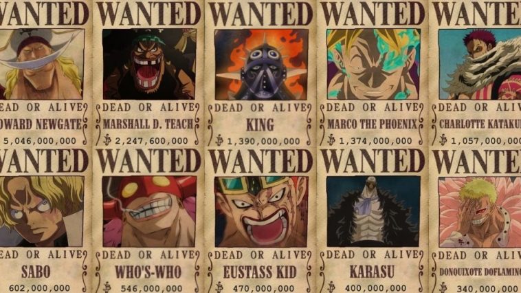 Top 50 Highest Known Bounties Ever In One Piece One Piece