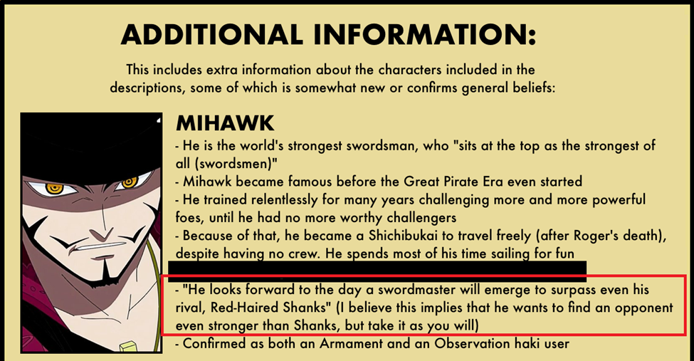 Shanks vs Mihawk- choose your scaling system : r/OnePiecePowerScaling